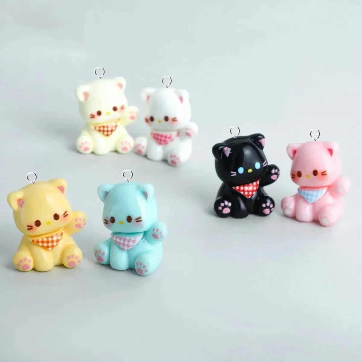 Resin Crafts Diy - 10Pcs 3D Cartoon Cat Mini Resin