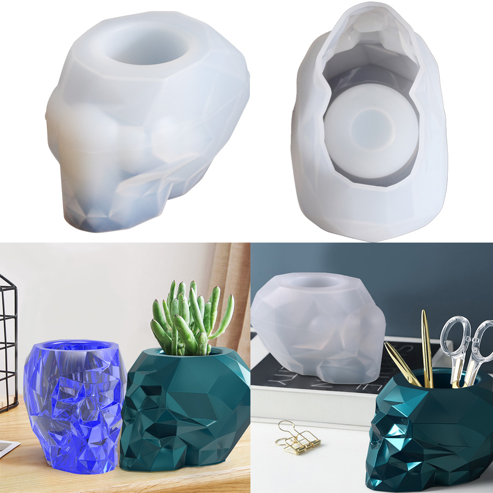 Skull Shape Mold Pen Holder Si - Resin Craft Ideas review and price