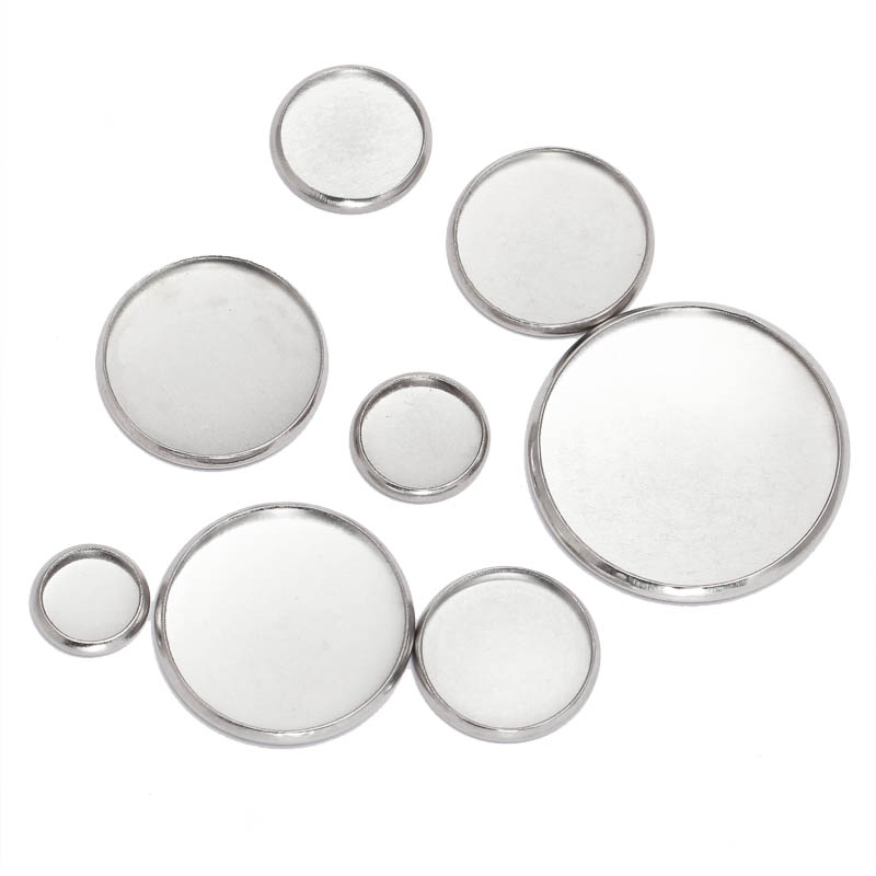 20pcs Stainless Steel Round Se - Bezels Set Pendant review and price