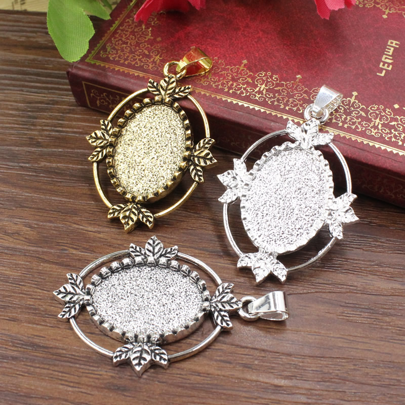 Onebeading Fit 18x25mm Oval Ca - Bezels Set Pendant review and price